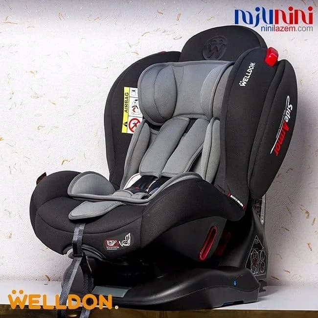 صندلی ماشین کودک Atlantis Isofix Welldon، رنگ مشکی و خاکستری، جنس پلاستیک و پارچه، صندلی ماشین کودک قابل تنظیم