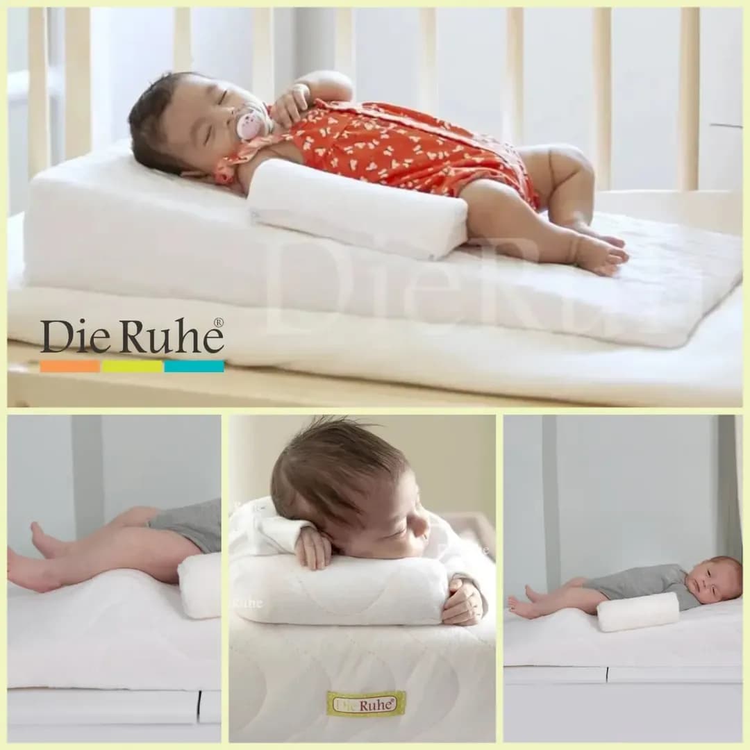 تشک آنتی رفلاکس نوزاد Die Ruhe، رنگ سفید، جنس پارچه و اسفنج، شیبدار طبی نوزاد