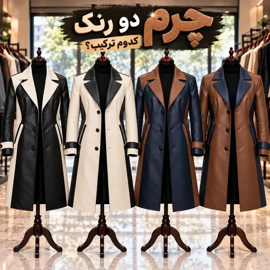 پالتو چرم مردانه دو رنگ