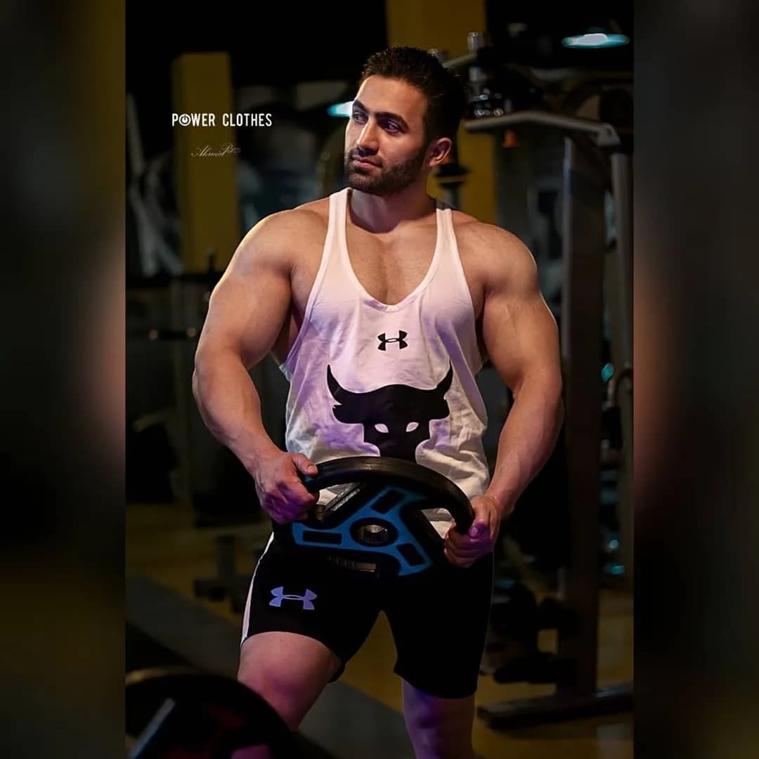 ست رکابی و شلوارک ورزشی مردانه، رنگ سفید، مشکی و آبی، رکابی و شلوارک کوتاه