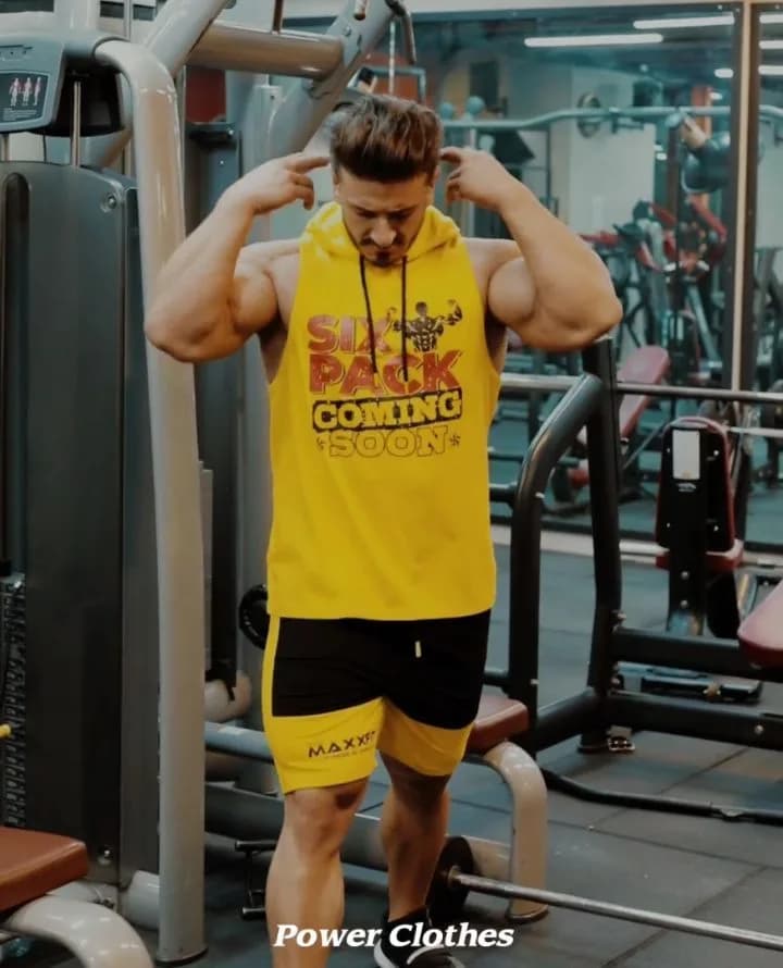 کاور کلاهدار ورزشی، رنگ زرد، بدون آستین، جذب