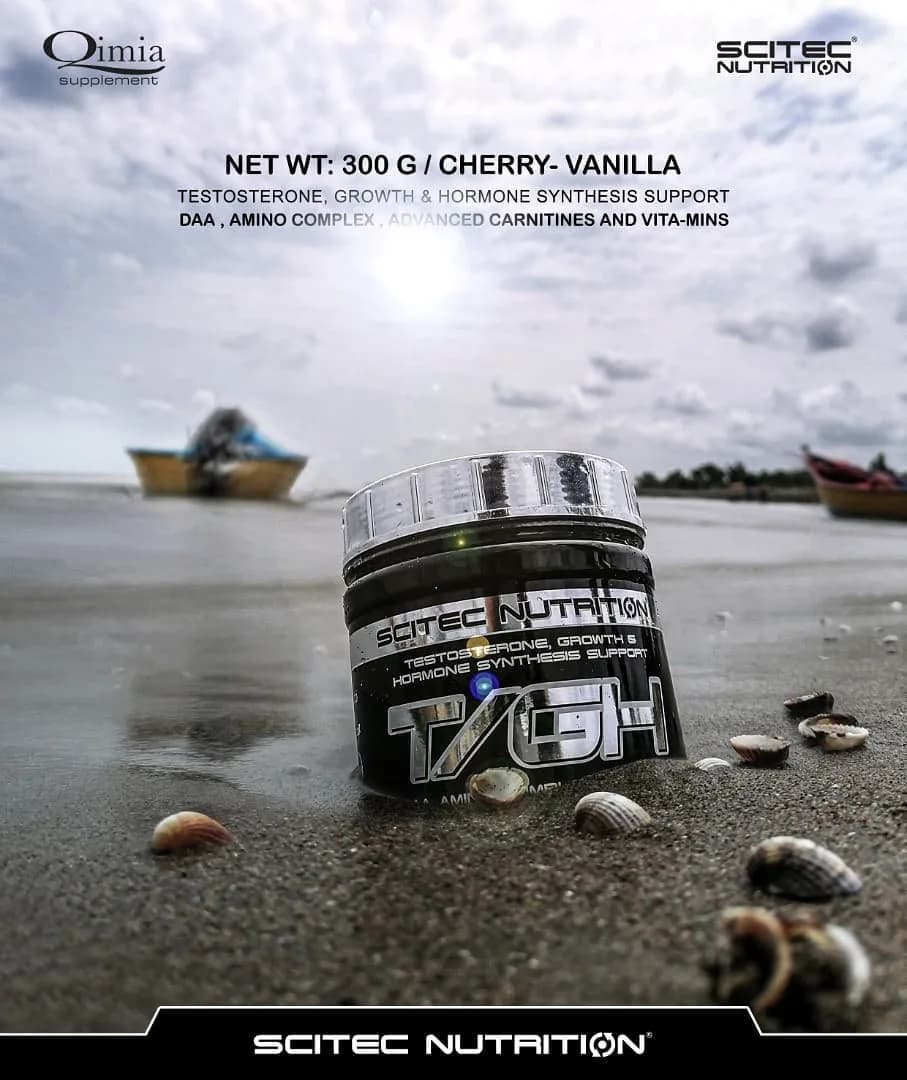مکمل تی/جیاچ Scitec Nutrition، رنگ مشکی و نقرهای، جنس پلاستیک، ظرف پلاستیکی دربدار