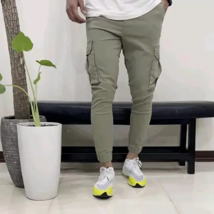 شلوار کتان شش جیب، رنگ سبز زیتونی، جذب، جیبدار