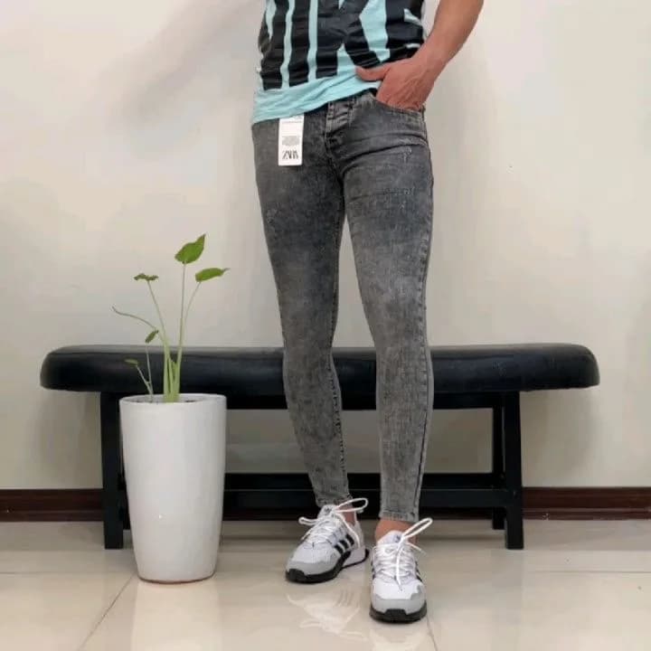 شلوار جین مردانه، رنگ خاکستری، جذب
