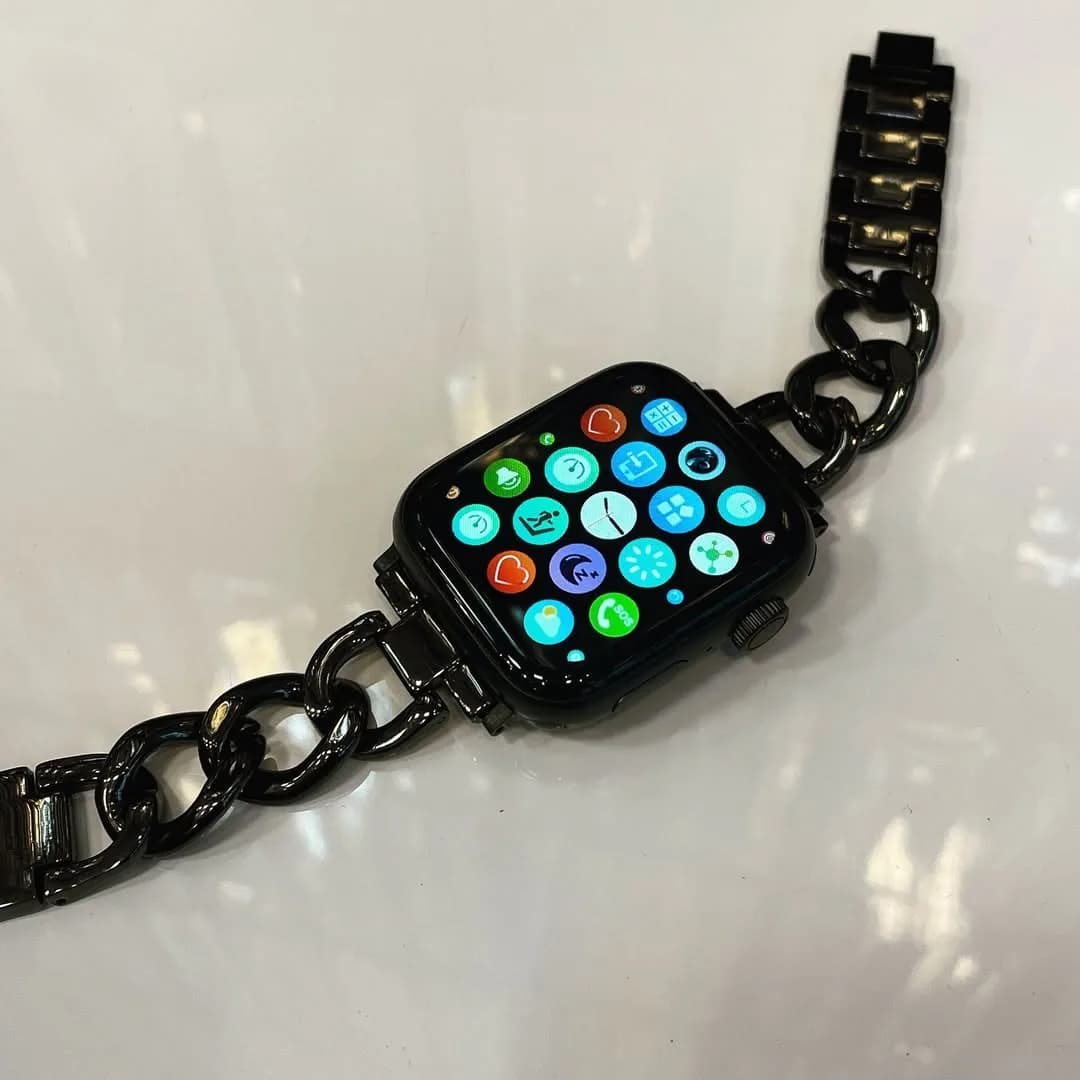 ساعت هوشمند X7 Pro، رنگ مشکی، جنس فلز، مربع، بند زنجیری