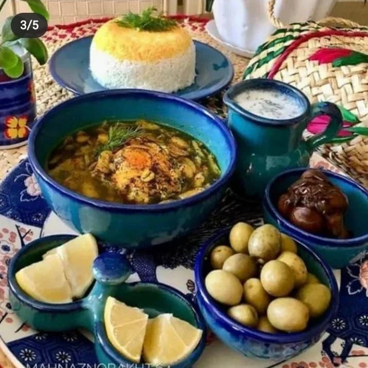 ست سفالی آبی و فیروزه — رنگ آبی — نمای محیط — ست سفالی