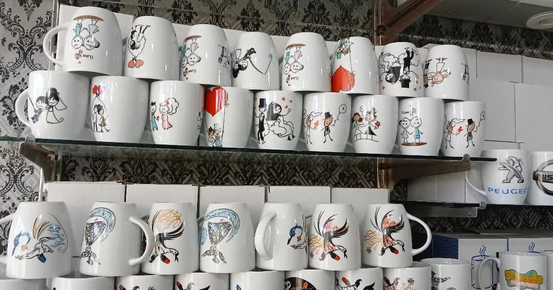 لیوان ماگ سرامیکی — رنگ سفید — نمای چندکالا — ماگ