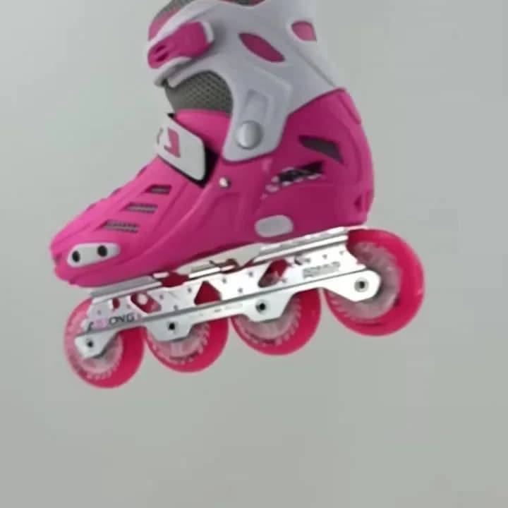 اسکیت اینلاین بچگانه Dragon Kids اسلانگ، رنگ صورتی و سفید، جنس پلاستیک، اسکیت اینلاین ساقدار