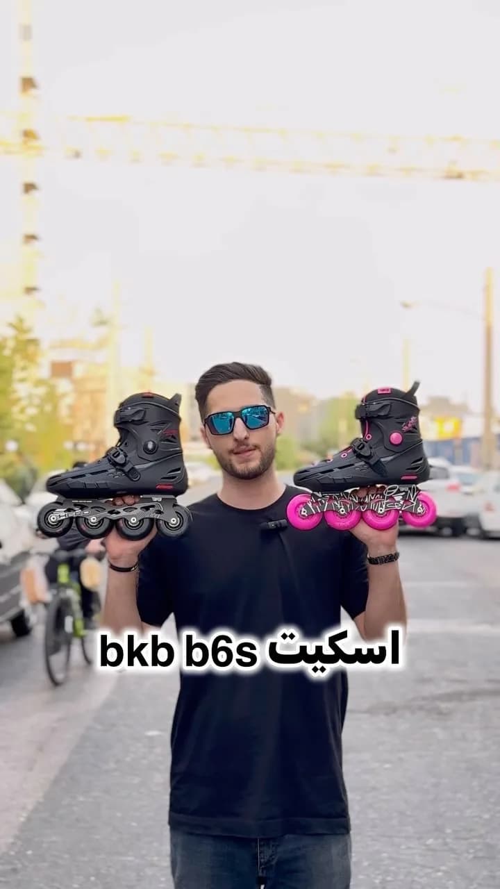 اسکیت اینلاین BKB Hero B6 فلایینگ ایگل، رنگ مشکی و صورتی، جنس پلاستیک و فلز، اسکیت اینلاین فیتنس