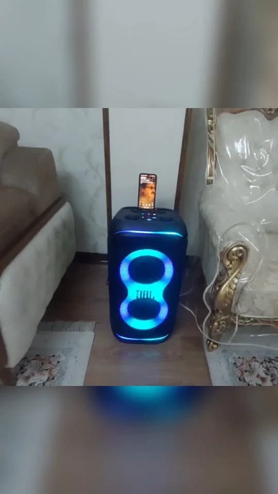اسپیکر Stage 320 JBL، رنگ مشکی و آبی، جنس پلاستیک، ایستاده
