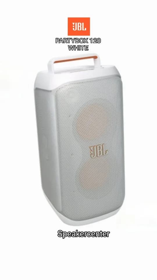 اسپیکر PartyBox Club 120 سفید JBL، رنگ نارنجی، جنس پلاستیک، قابل حمل دستهدار