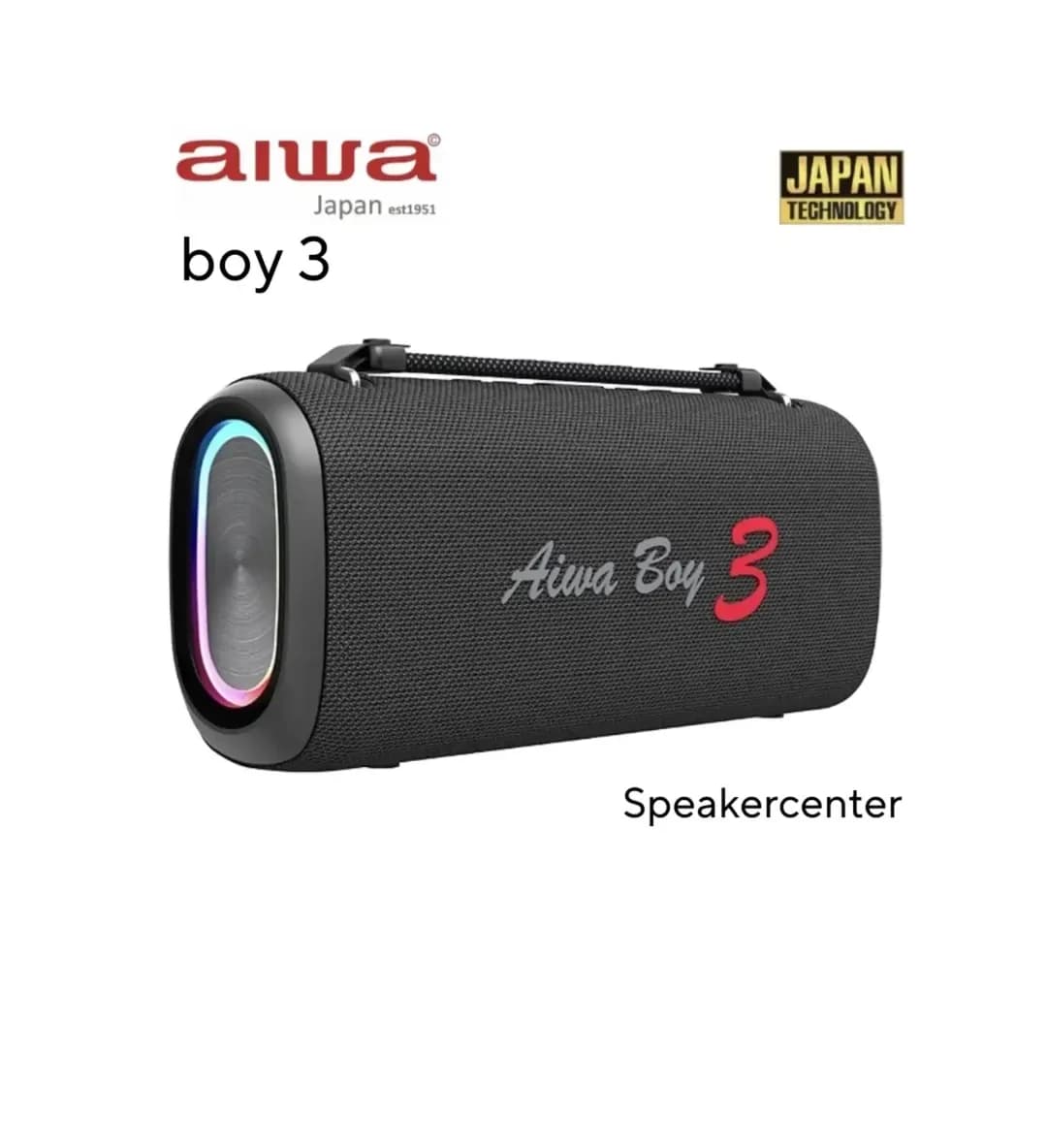 اسپیکر قابل حمل Boy 3 AW-BB18 آیوا، رنگ مشکی و قرمز، جنس پارچه و پلاستیک، استوانهای