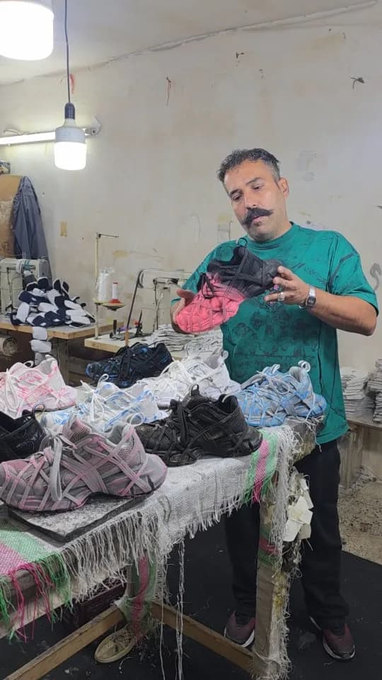 کتانی بالنسیاگا اسپایدر مردانه، رنگ مشکی و صورتی، جنس پارچه و پلاستیک، اسپرت، بندی