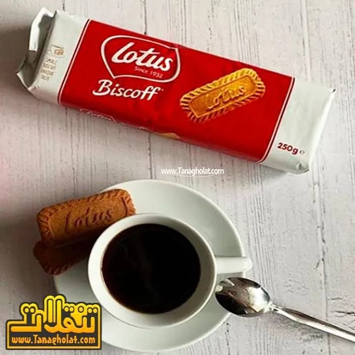 کره بیسکویت لوتوس، رنگ قرمز و سفید، بسته مستطیلی