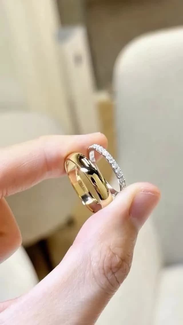 ست حلقه نقره آبکاری طلا