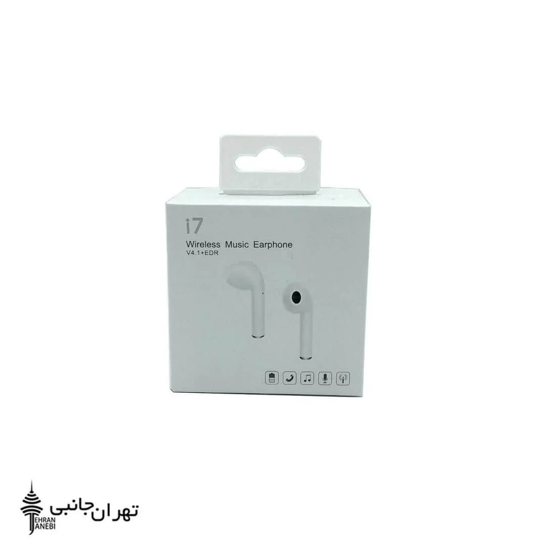 ایرپاد بلوتوثی i7 طرح، رنگ سفید، جنس پلاستیک، توییری، بیسیم