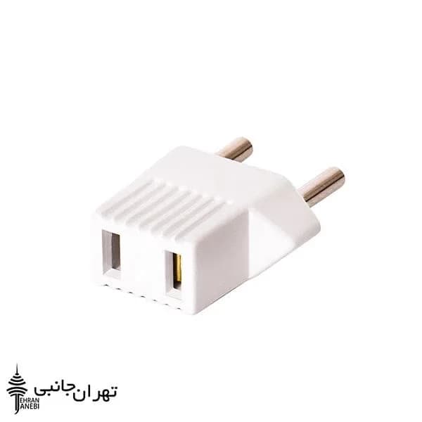 تبدیل ۲ به ۲ نور، رنگ سفید، جنس پلاستیک، دو پورت USB