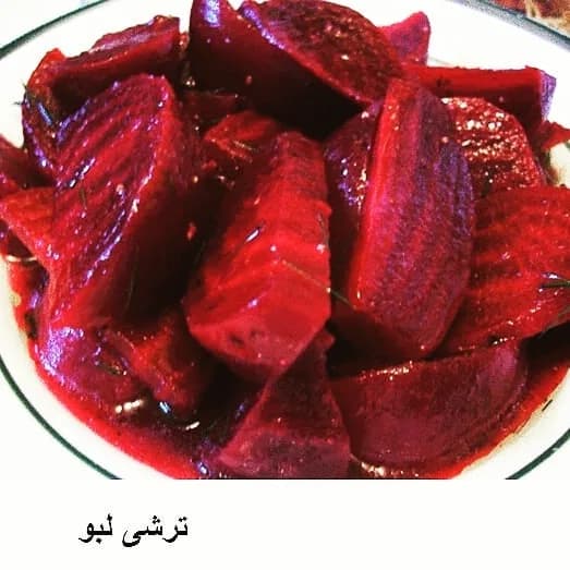 ترشی لبو، رنگ قرمز، ترشی لبو خرد شده