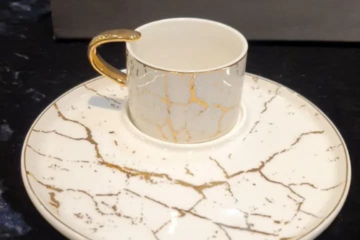فنجان قهوه ترک طرح ماربل
