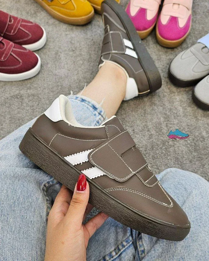 کتانی زنانه زرد و قهوه‌ای کد ۴۷۰ — عکس ۷