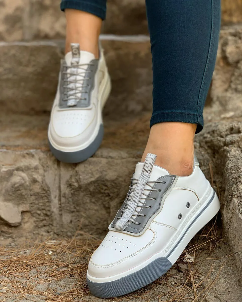 کتانی ساده زنانه سفید و صورتی — عکس ۲