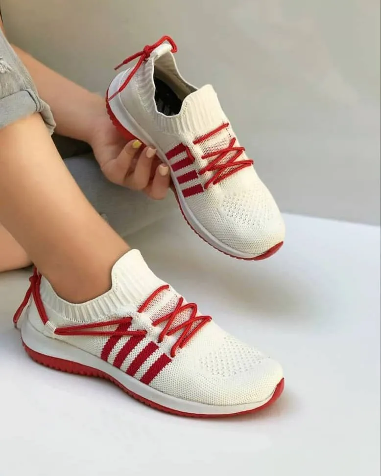 کتانی بافتی زنانه مشکی و بنفش — عکس ۸