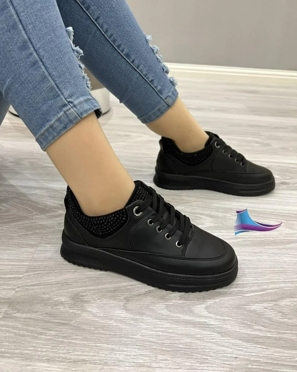 کتانی بنددار زنانه صورتی — عکس ۴