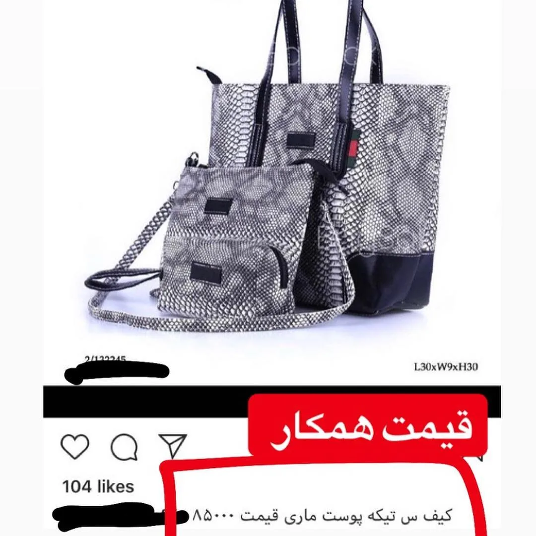 کیف سه تیکه پوست ماری — عکس ۲