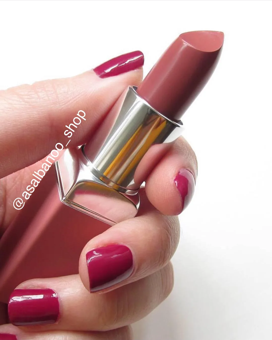 رژ لب مات پاپ با پرایمر کلینیک، رنگ صورتی و نقره‌ای، جنس پلاستیک و فلز، استوانه‌ای پیچی