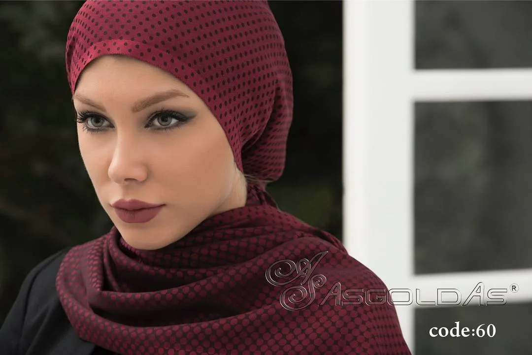 شال زنانه، رنگ زرشکی، طرح هندسی، مستطیلی، بلند