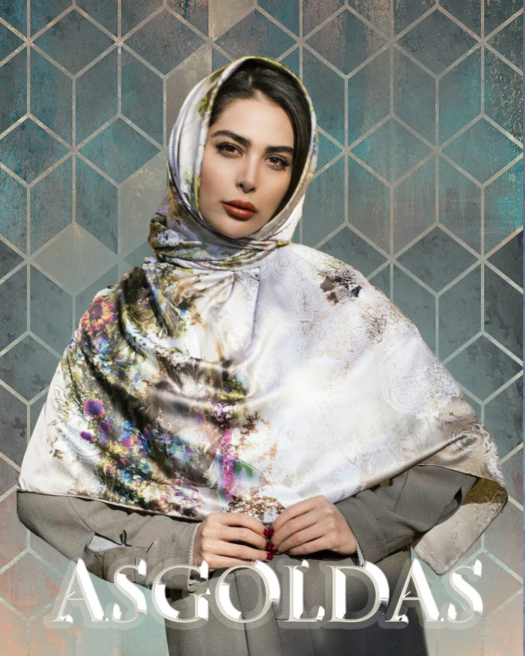 روسری ابریشم سایز ۱۱۰ کد ۶۵۶ آسگلداس