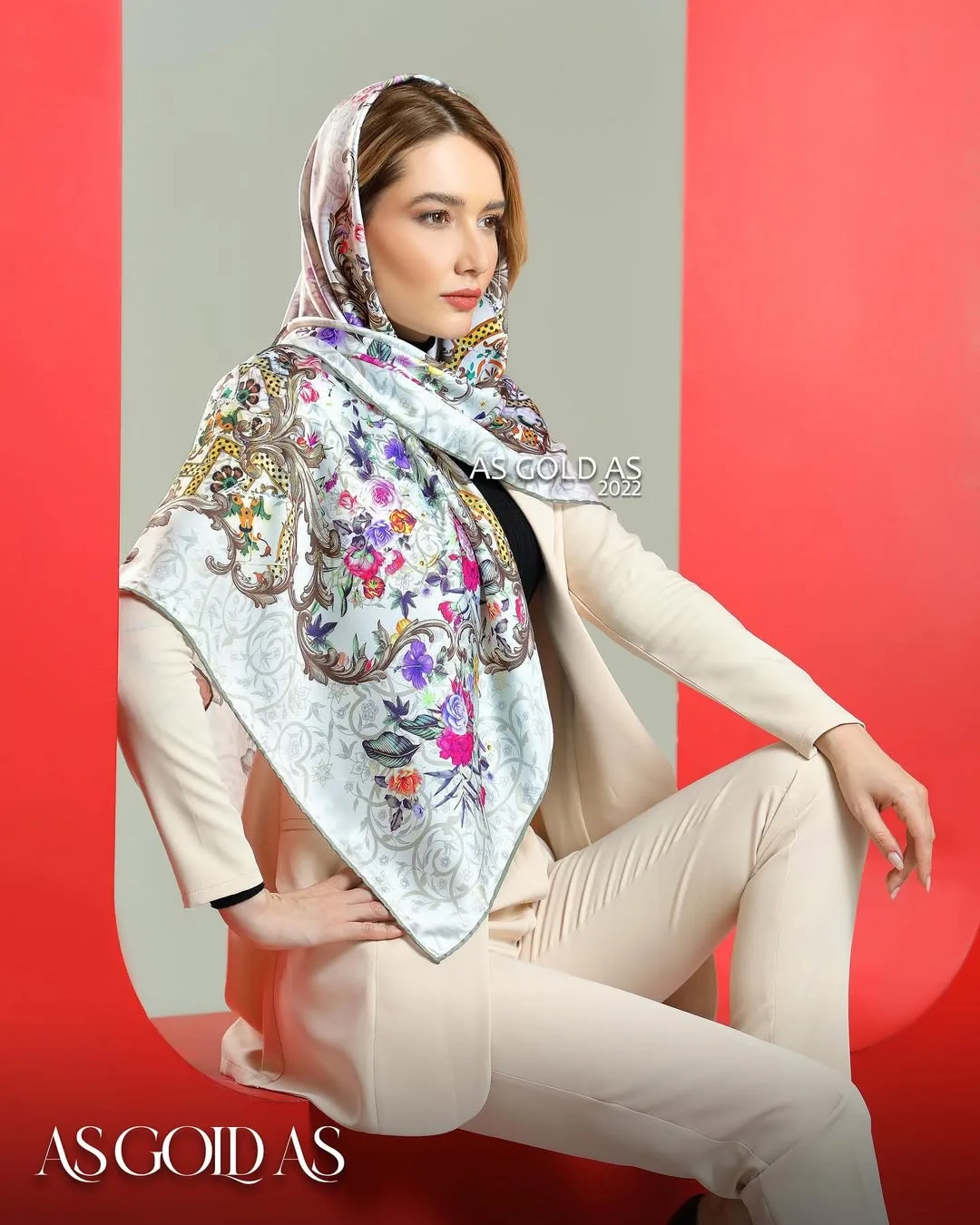 شال حریر سایز ۱۱۰ آسگلداس