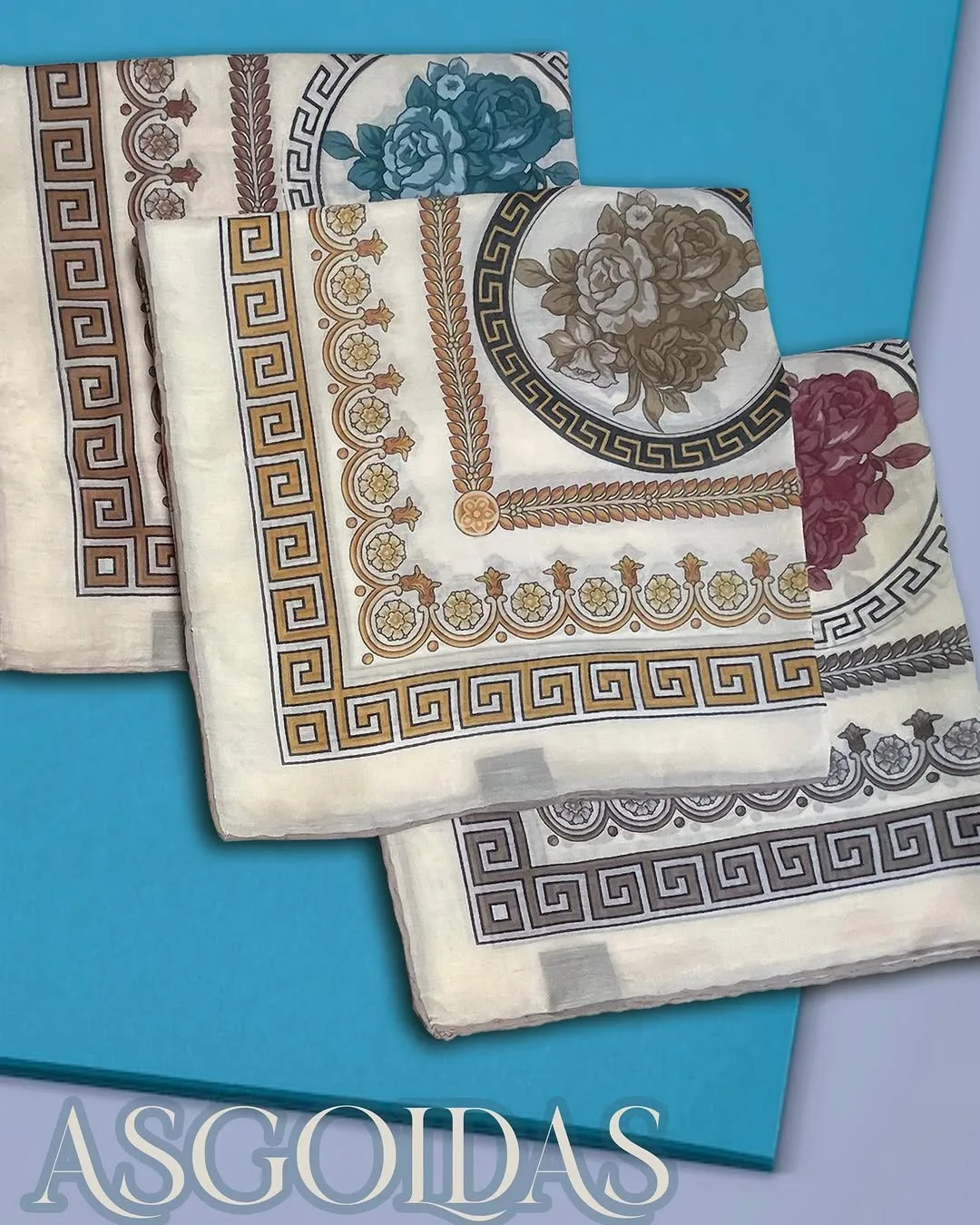 روسری نخی دست‌دوز ترک سایز ۱۴۰