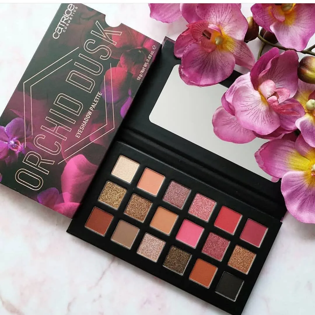 پالت سایه چشم کاتریس ارکید داسک، رنگ چندرنگ، جنس پلاستیک، طرح گلدار، مستطیلی، آینه‌دار