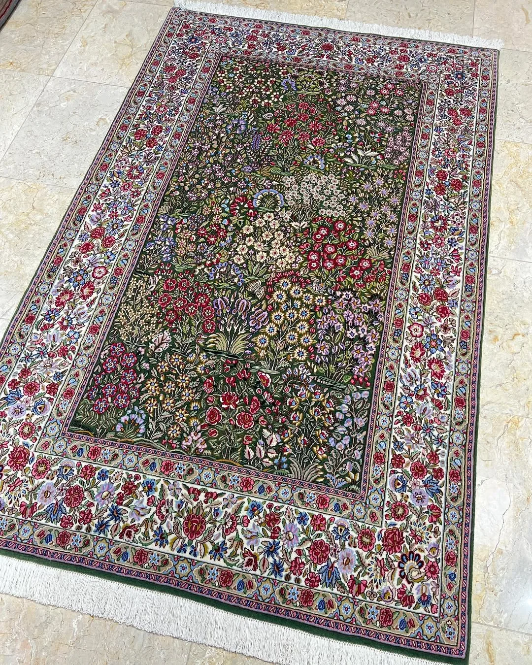 قالیچه چهار متری سبزیکار کرمان
