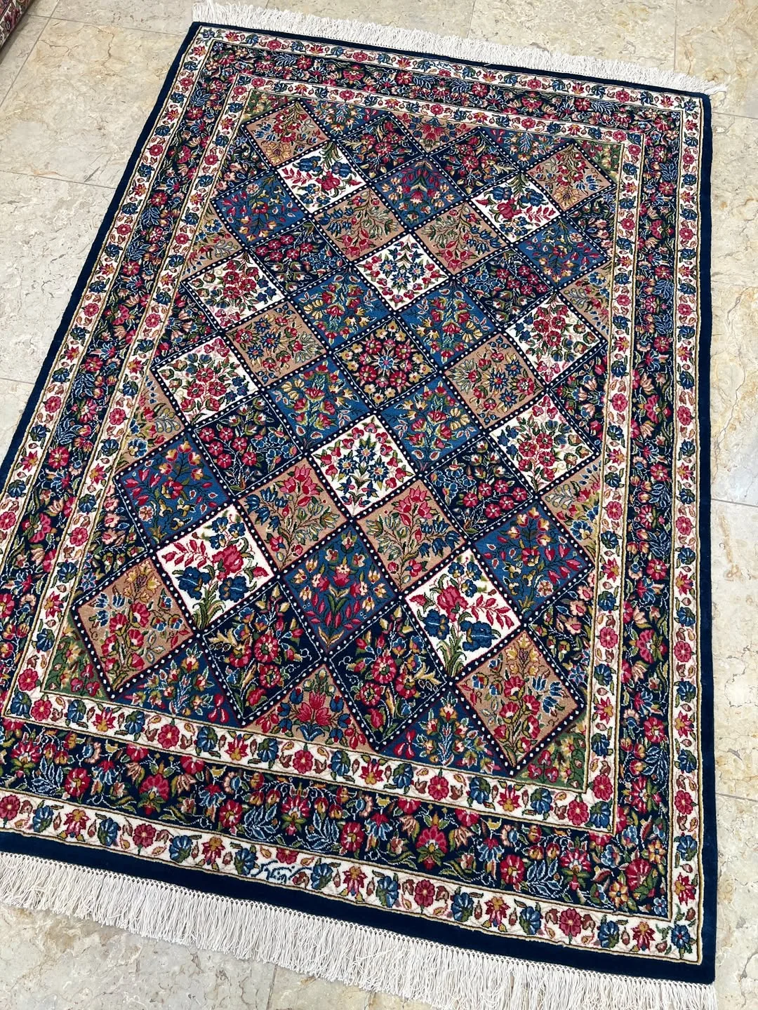 جفت قالیچه ۳ متری خشتی اعلا کرمان