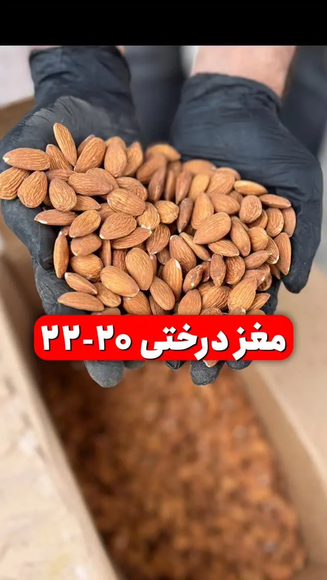 مغز بادام درختی آلموندز، رنگ قهوه‌ای روشن، بیضی
