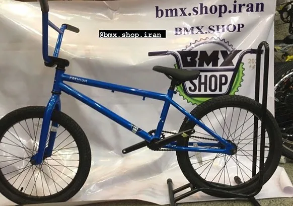 دوچرخه BMX، رنگ آبی و مشکی، جنس فلز، مدل BMX