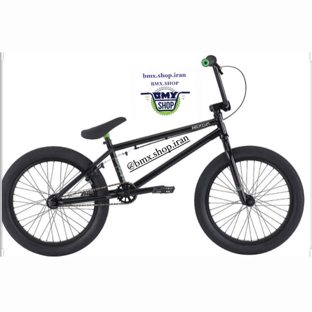 دوچرخه BMX مدل SOLO، رنگ مشکی و سبز، جنس فلز، مدل BMX
