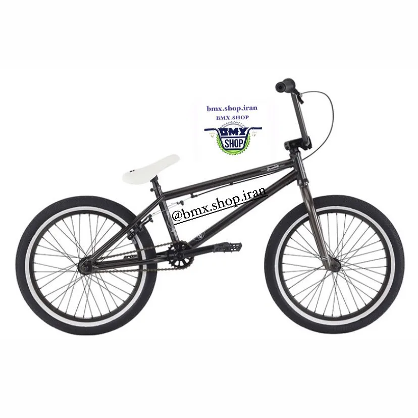 دوچرخه BMX مدل اینسپایرد، رنگ خاکستری تیره و سفید، جنس فلز و پلاستیک، دوچرخه BMX حرفهای