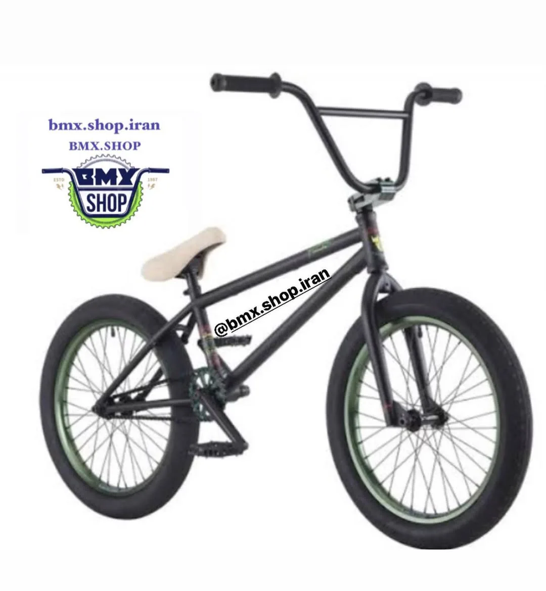 دوچرخه BMX مدل اینسپشن آکبند، رنگ سیاه و کرم، جنس فلز و لاستیک، بی‌ام‌ایکس