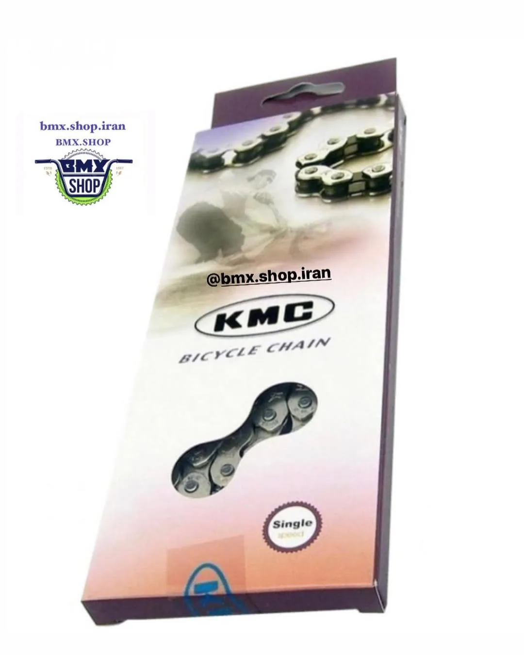 زنجیر دوچرخه KMC K810، رنگ نقره‌ای، جنس فلز، زنجیر تک دندانه