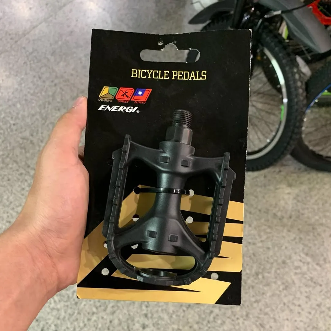 پنجه رکاب دوچرخه BMX انرژی، رنگ مشکی، جنس پلاستیک، تخت