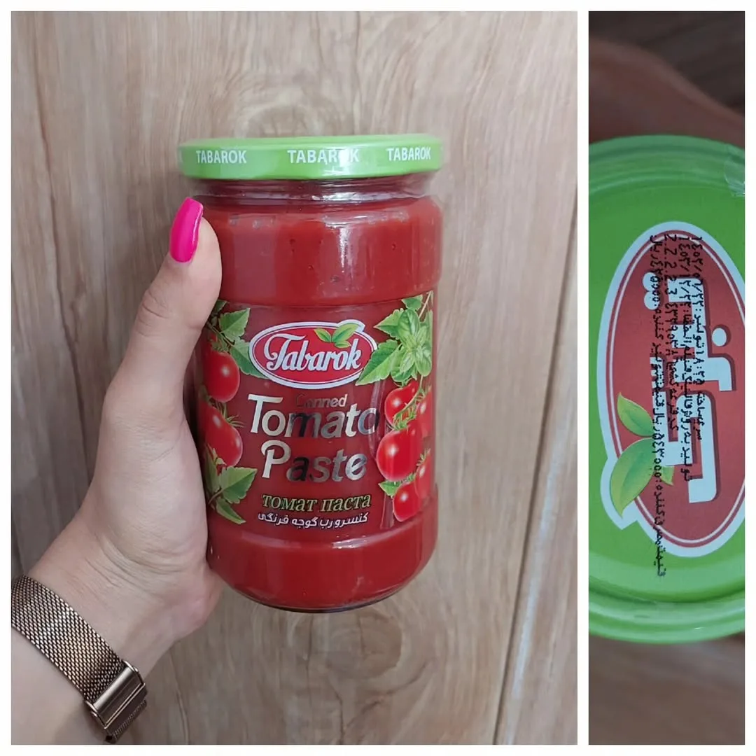 رب شیشه ۷۰۰ گرم تبرک، رنگ قرمز و سبز، جنس فلز، استوانه‌ای دردار