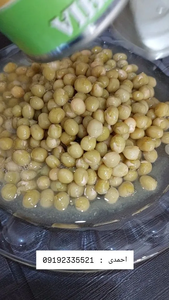 کنسرو نخود فرنگی چیا، رنگ سبز، دانه
