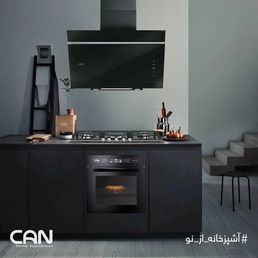 فر توکار، رنگ مشکی، جنس شیشه و فلز، توکار برقی