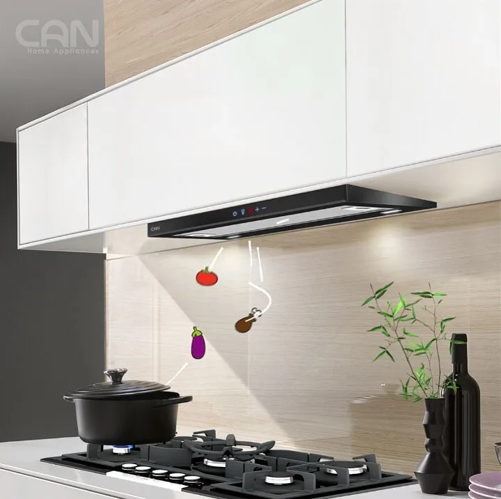 هود آشپزخانه مدل Artima 2 ۷۰ سانتی، رنگ مشکی و استیل، جنس استیل و شیشه، دیواری یا توکار