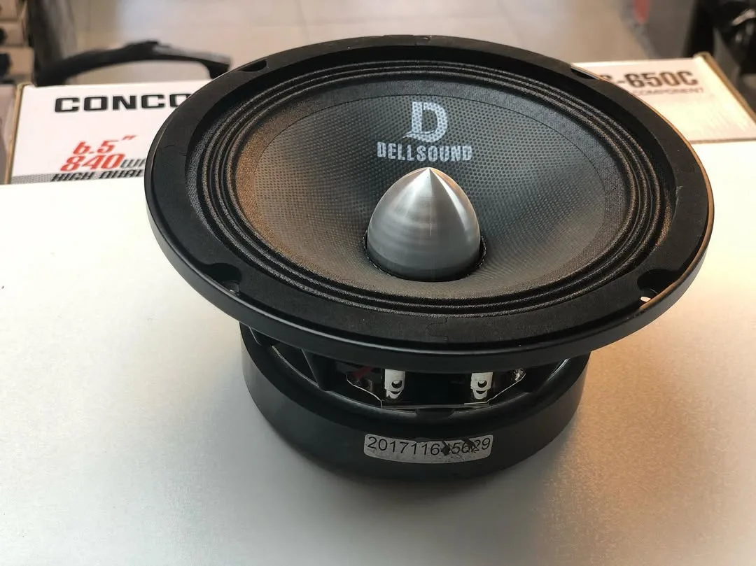 میدرنج ۶ اینچ خودرو DELLSOUND، رنگ مشکی و نقره‌ای، جنس فلز و پلاستیک، دایره‌ای