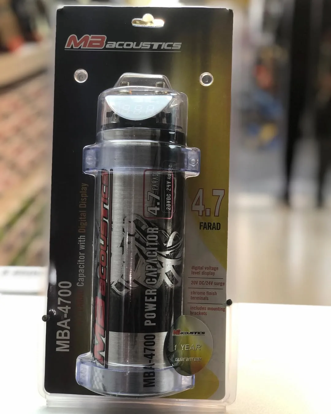 خازن خودرو ام بی اکوستیک MBA-4700، رنگ نقره‌ای و مشکی، جنس فلز و پلاستیک، استوانه‌ای