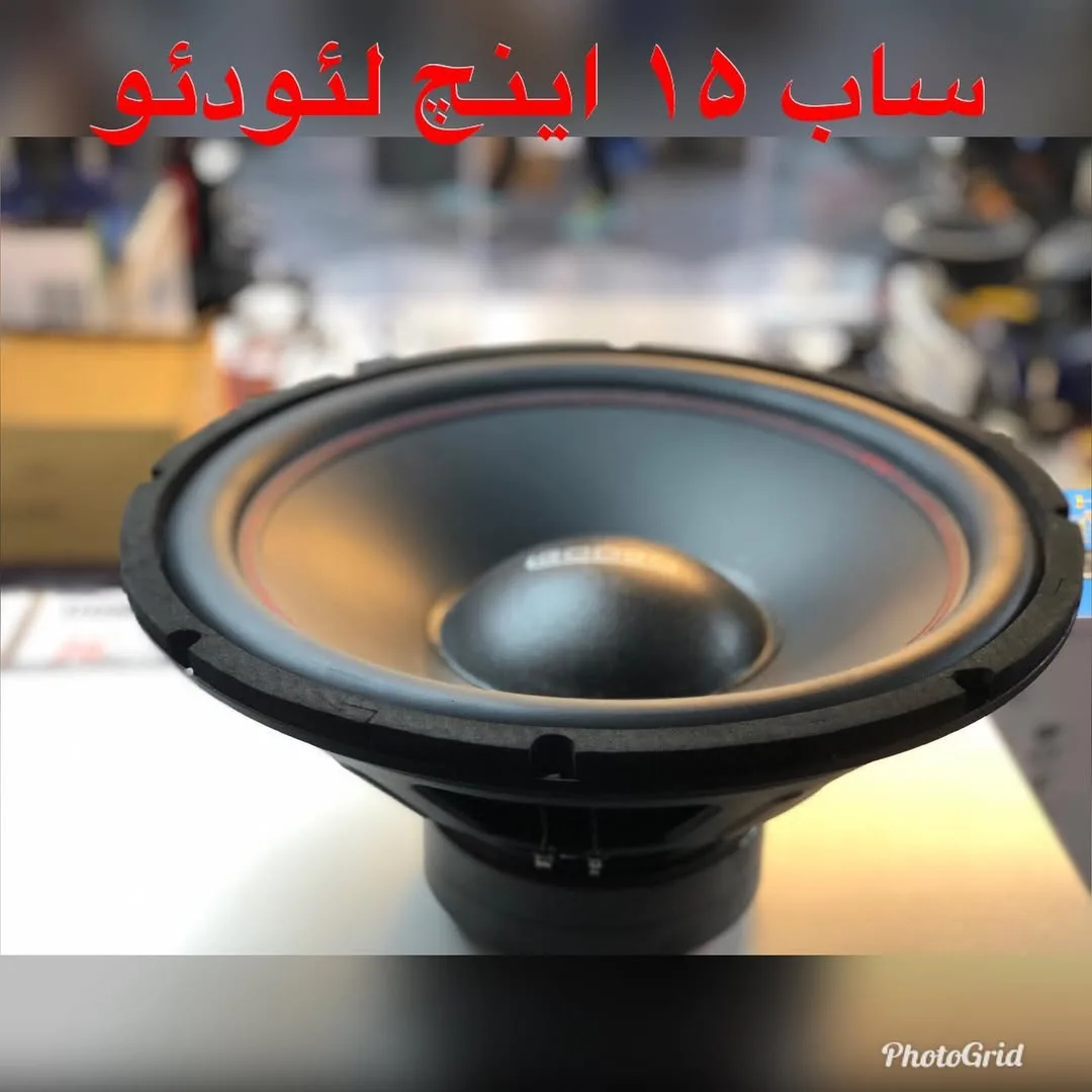 ساب ووفر ۱۵ اینچ لئودئو LA-1570، رنگ سیاه و قرمز، جنس پلاستیک و فلز، دایره‌ای